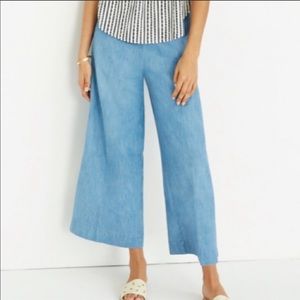 Madewell Chambray Huston Pull-On Crop Pants